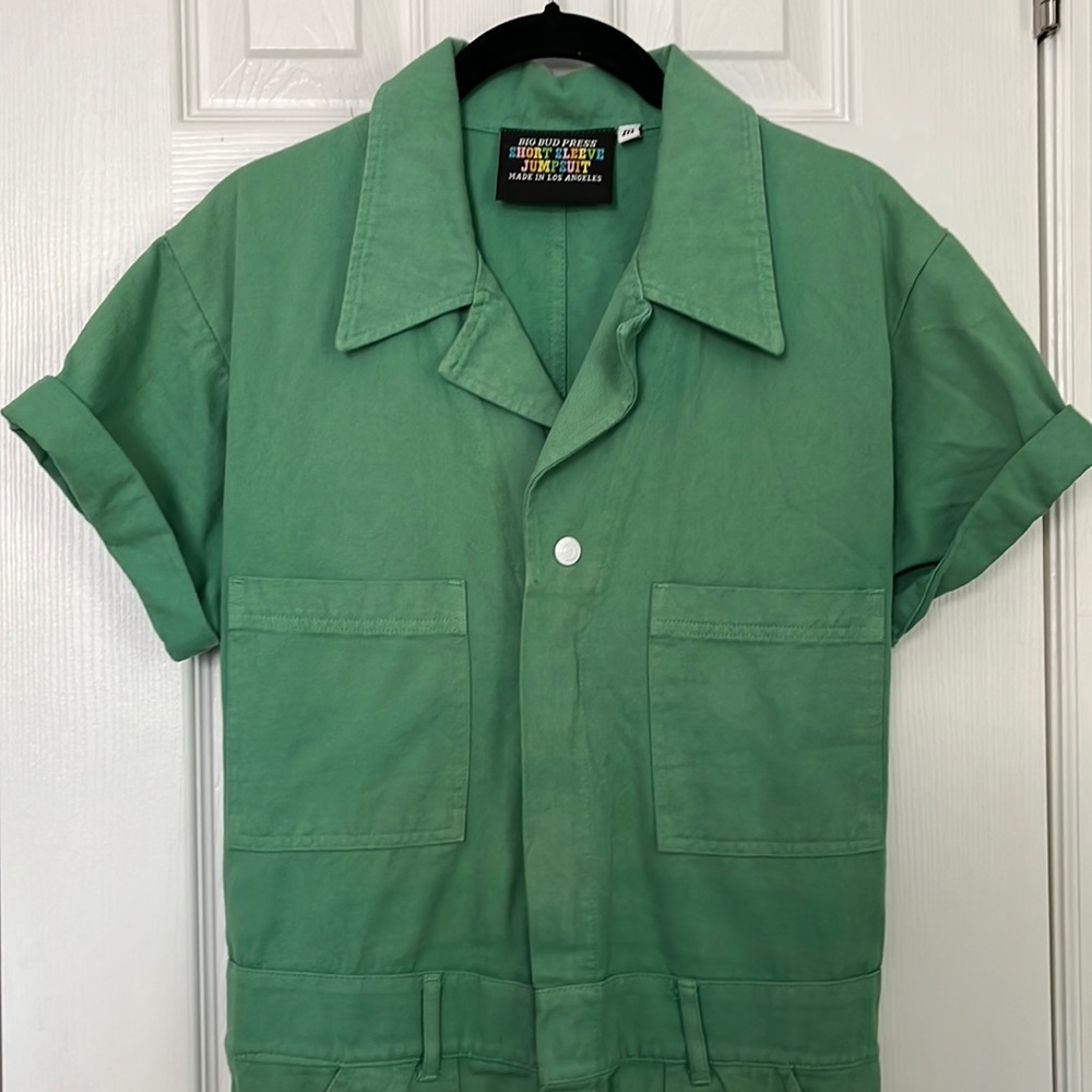 Big Bud Press seafoam short sleeve jumpsuit old sizing!